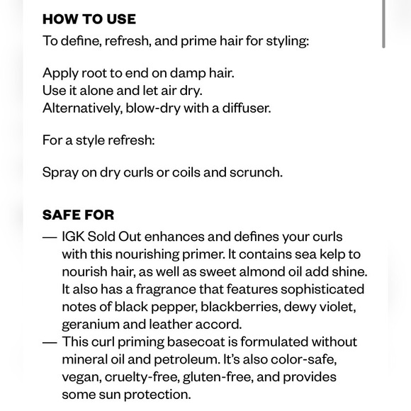 IGK *BRAND NEW* SOLD OUT
Curl Priming Basecoat - Picture 4 of 6